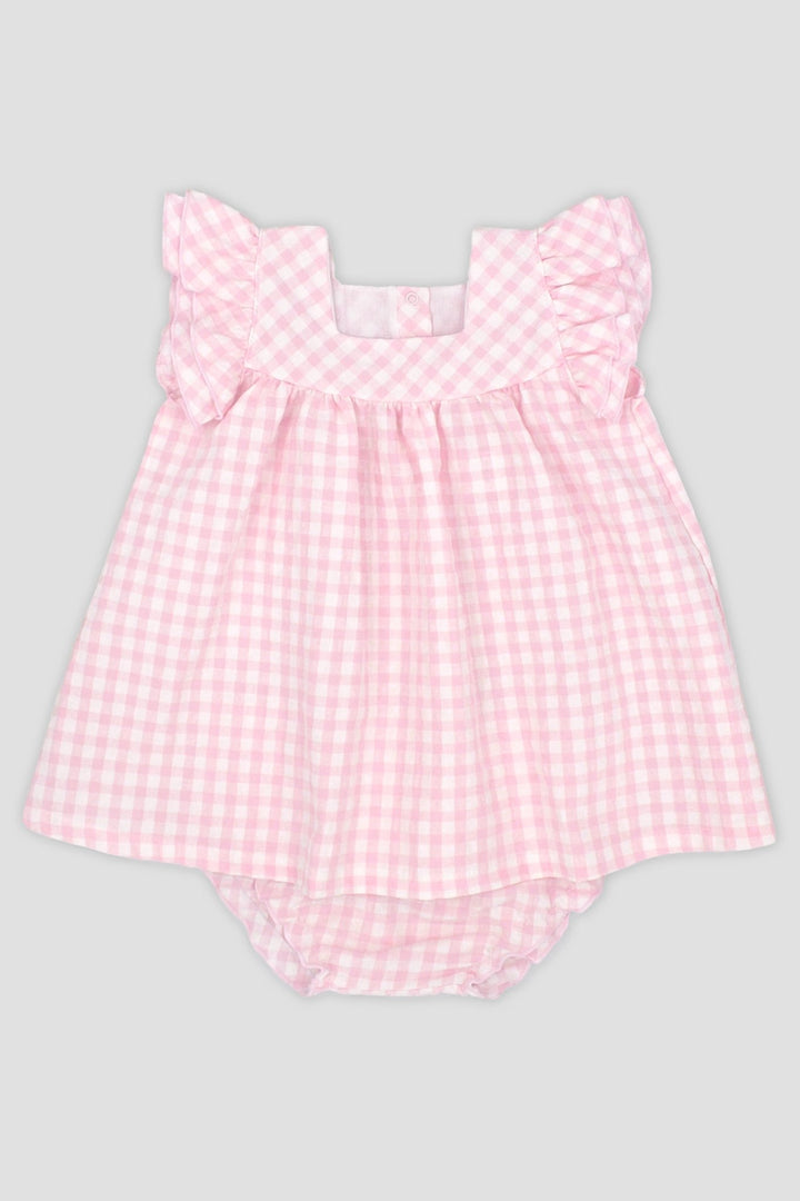 Rapife "Bessie" Baby Pink Gingham Dress & Bloomers - Millie and John