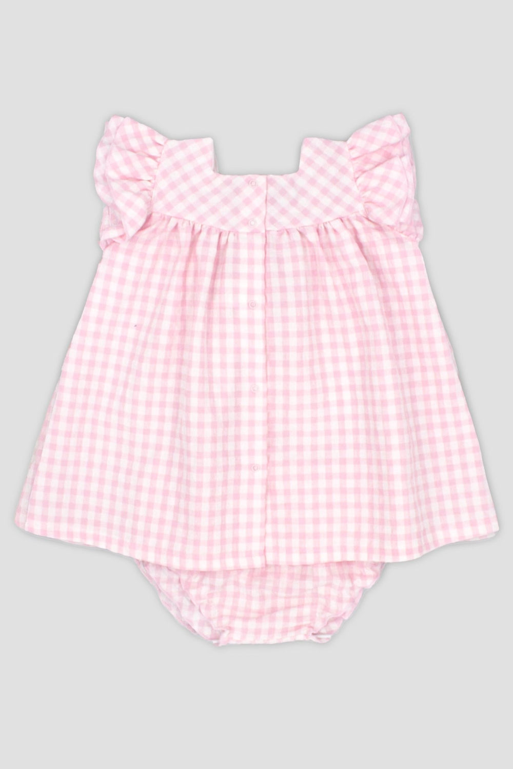 Rapife "Bessie" Baby Pink Gingham Dress & Bloomers - Millie and John