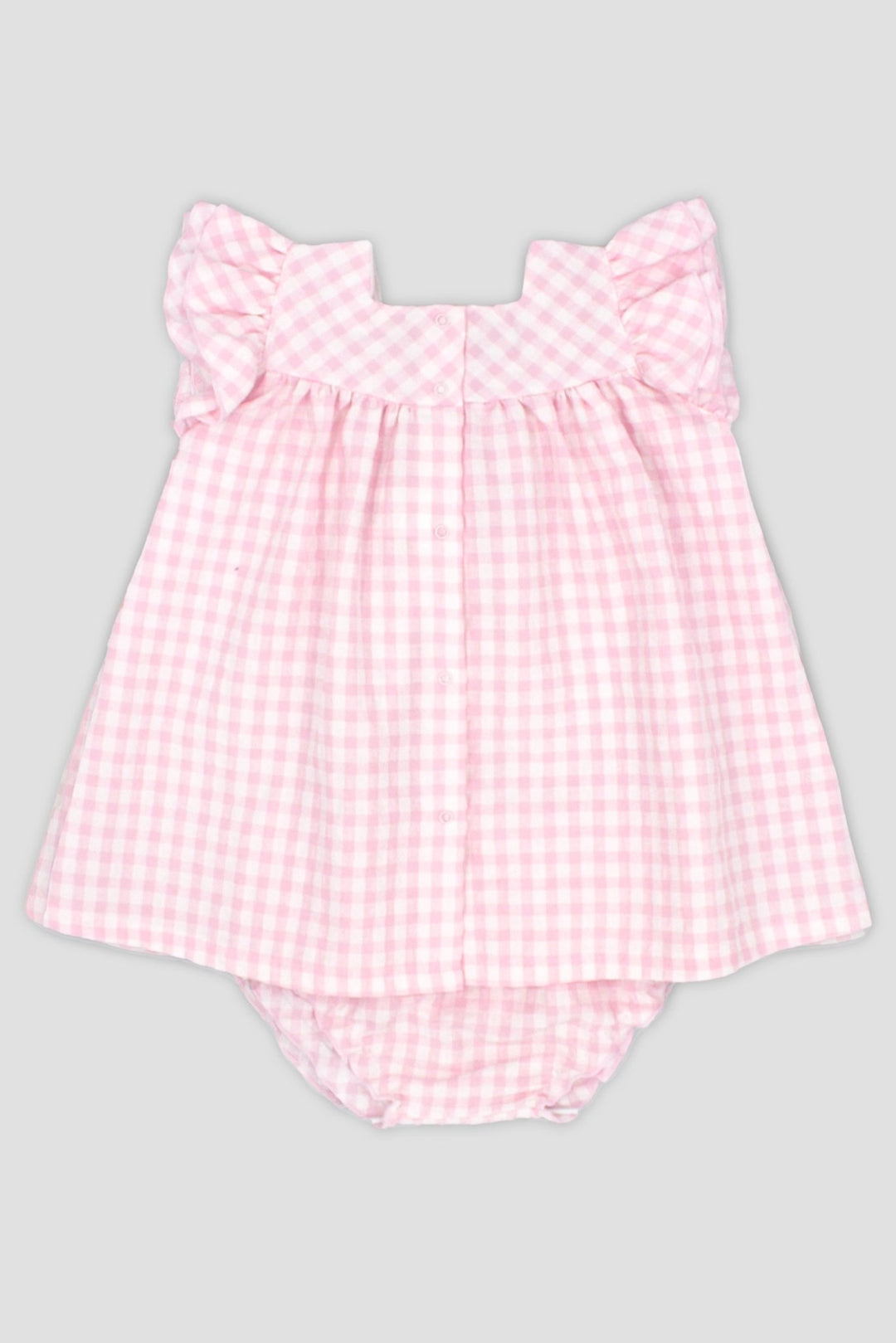 Rapife "Bessie" Baby Pink Gingham Dress & Bloomers - Millie and John