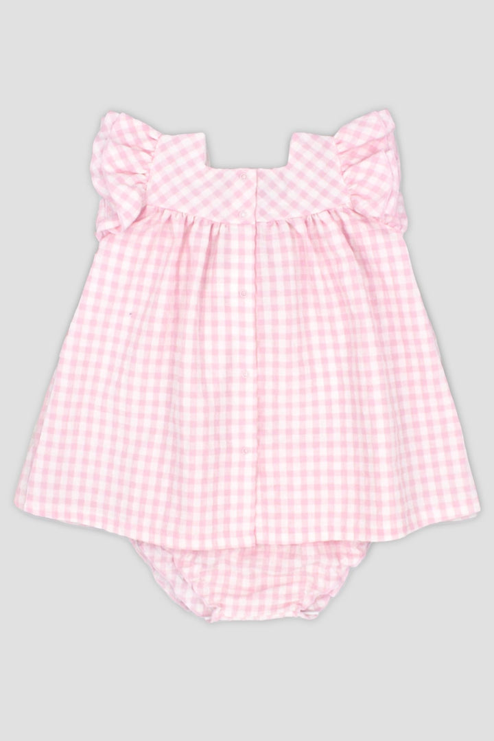 Rapife "Bessie" Baby Pink Gingham Dress & Bloomers - Millie and John