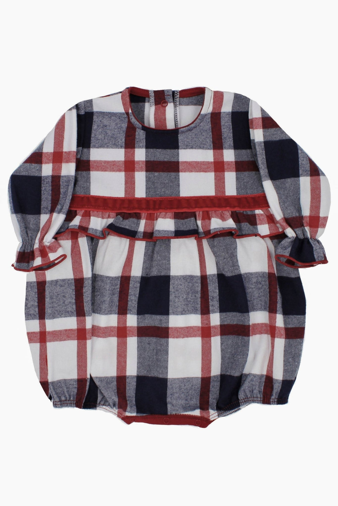 Rapife "Blakely" Navy & Red Tartan Romper - Millie and John