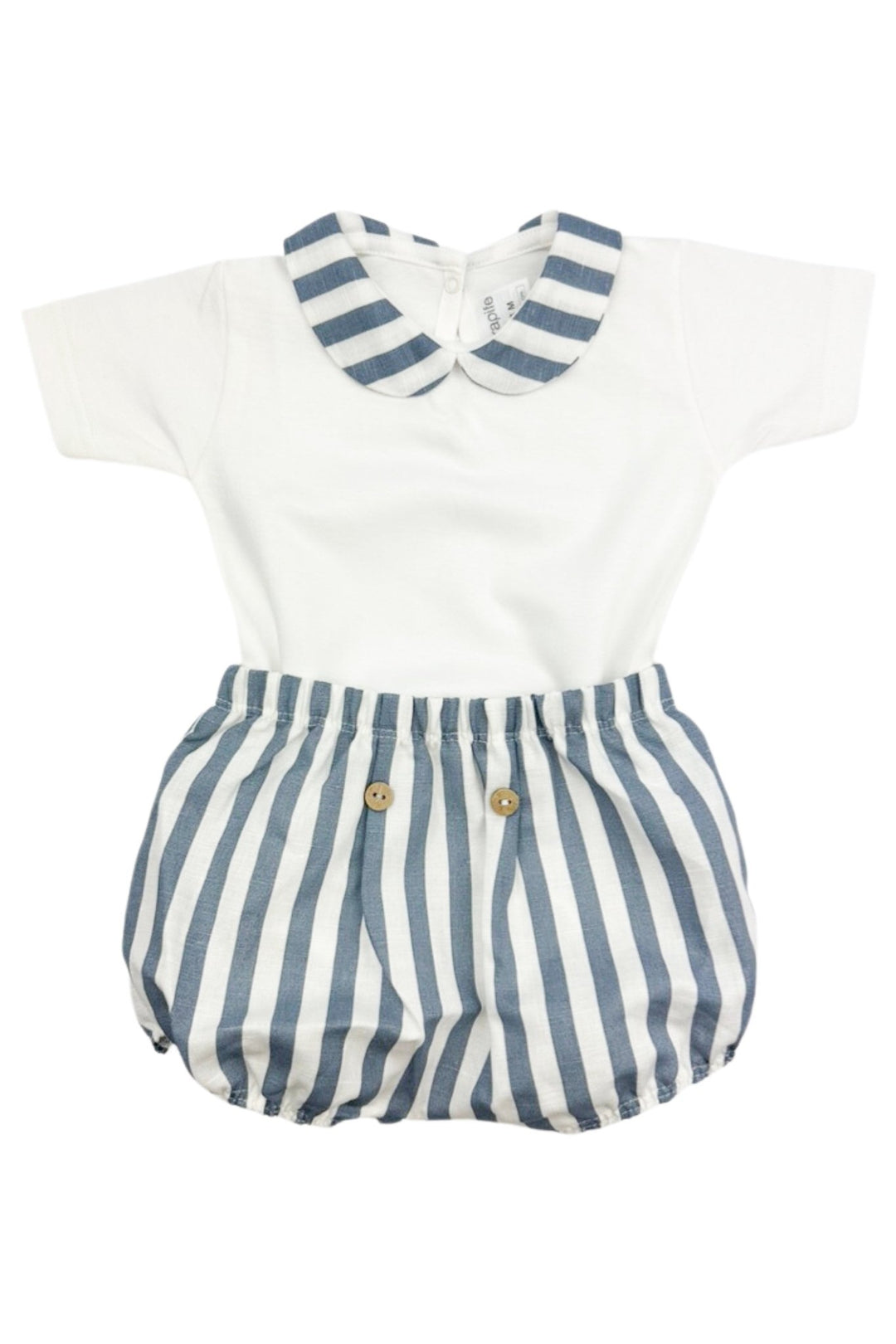 Rapife "Bran" Dusky Blue Stripe Bodysuit & Jam Pants - Millie and John