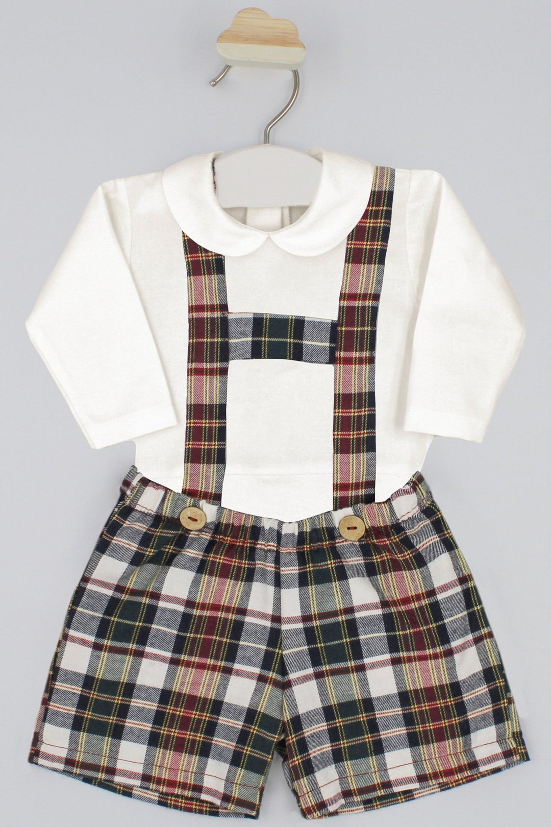 Rapife "Brody" Bodysuit & Burgundy Tartan Shorts - Millie and John