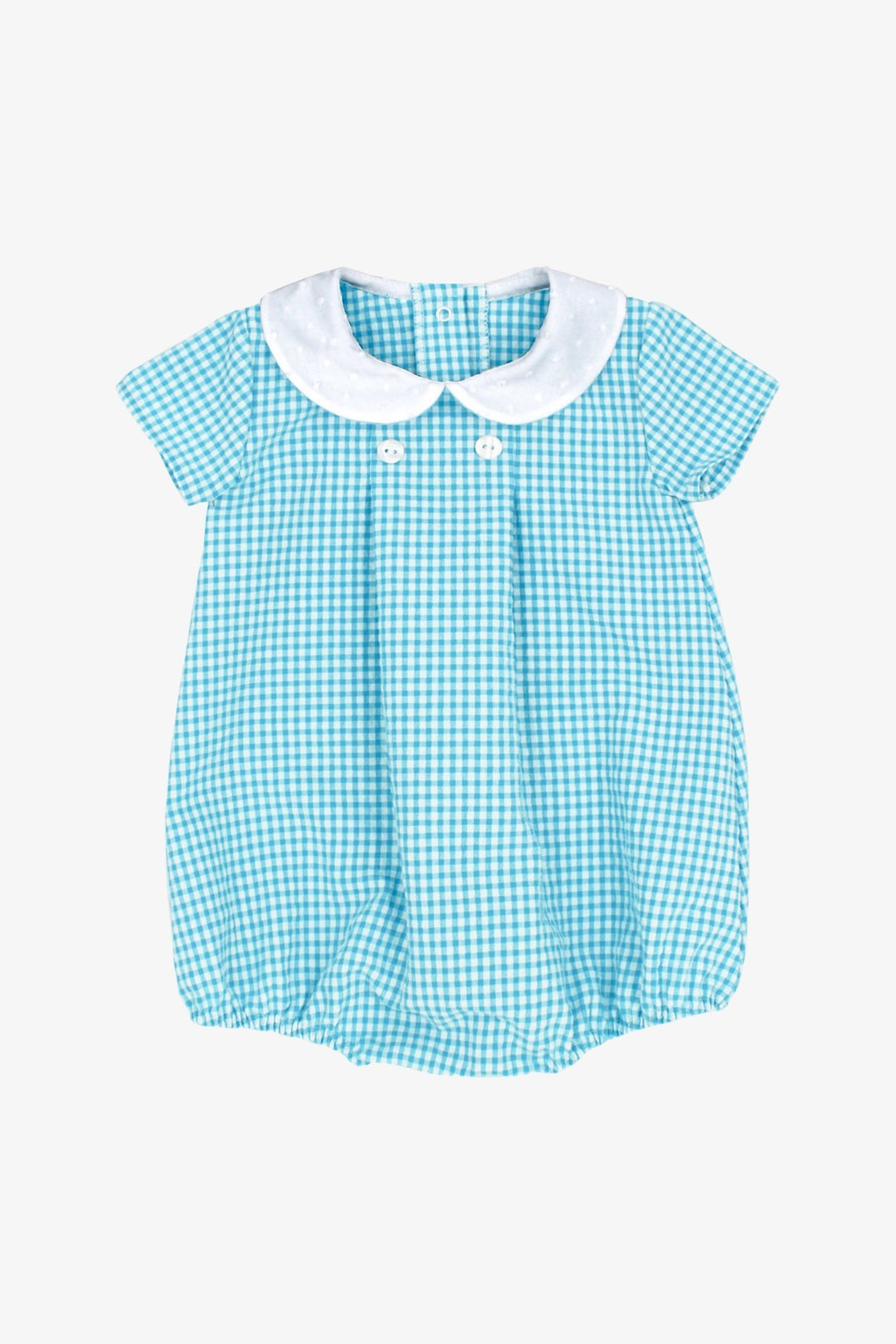Rapife "Caleb" Turquoise Gingham Romper - Millie and John