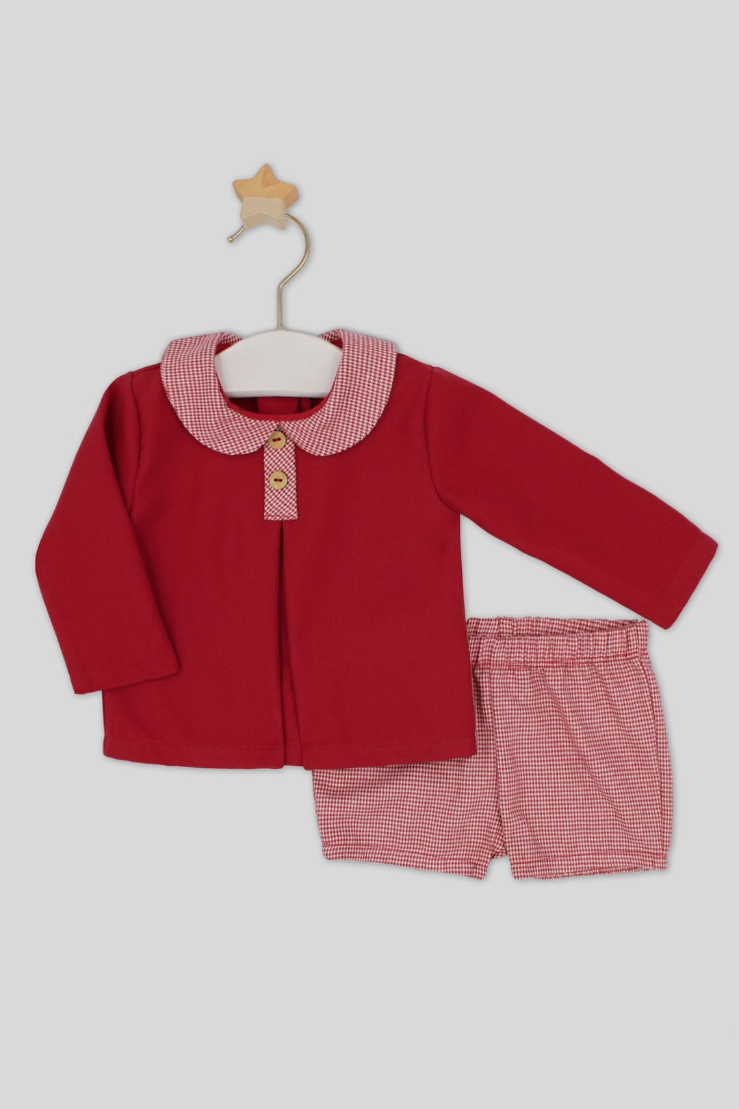 Rapife "Carlos" Burgundy Houndstooth Top & Jam Pants - Millie and John