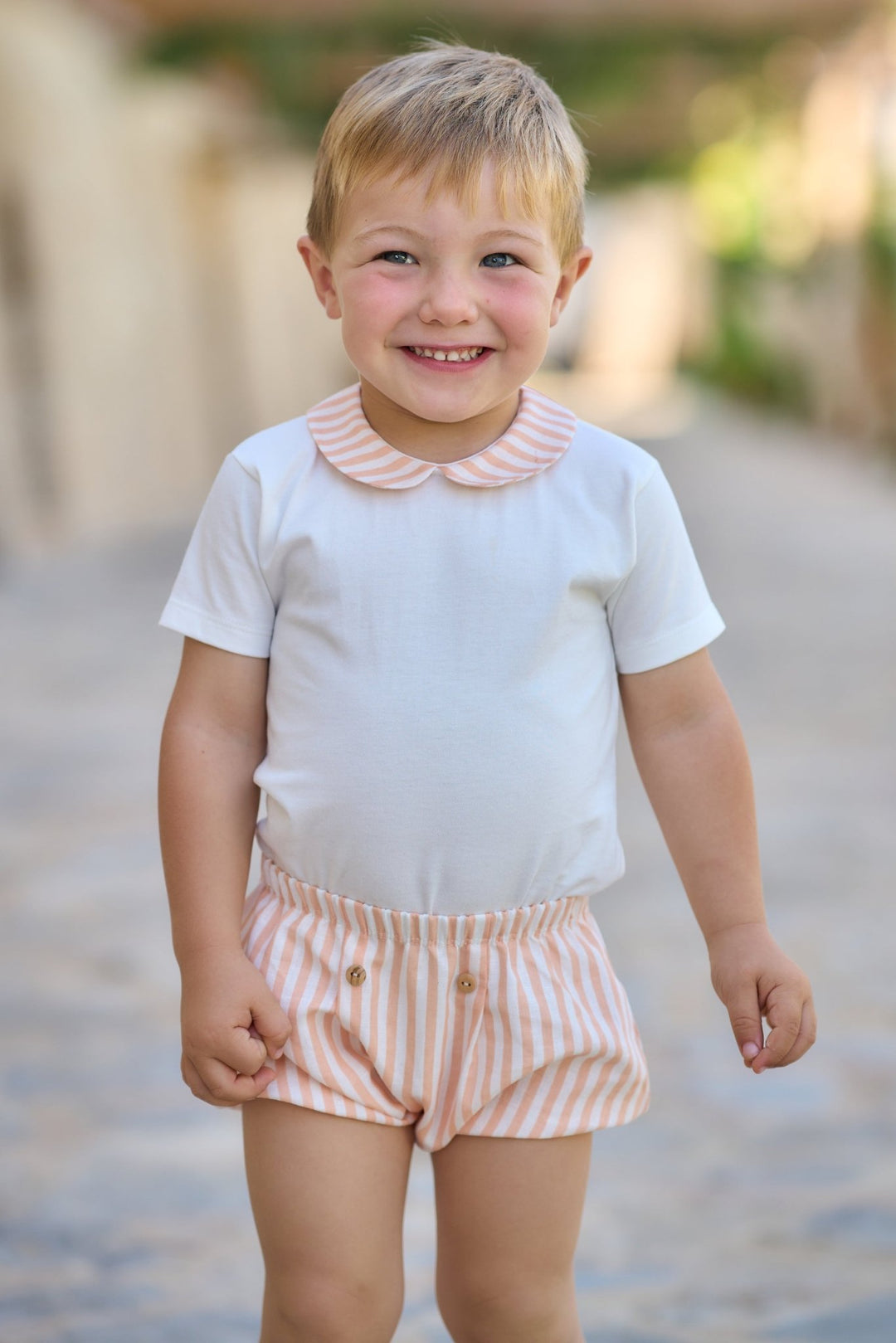 Rapife "Cedric" Bodysuit & Orange Stripe Jam Pants - Millie and John