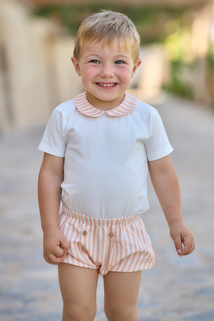 Rapife "Cedric" Bodysuit & Orange Stripe Jam Pants - Millie and John