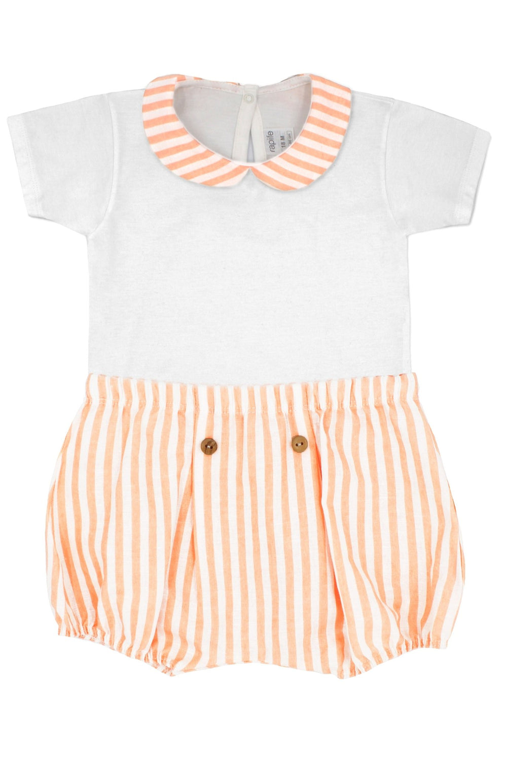 Rapife "Cedric" Bodysuit & Orange Stripe Jam Pants - Millie and John