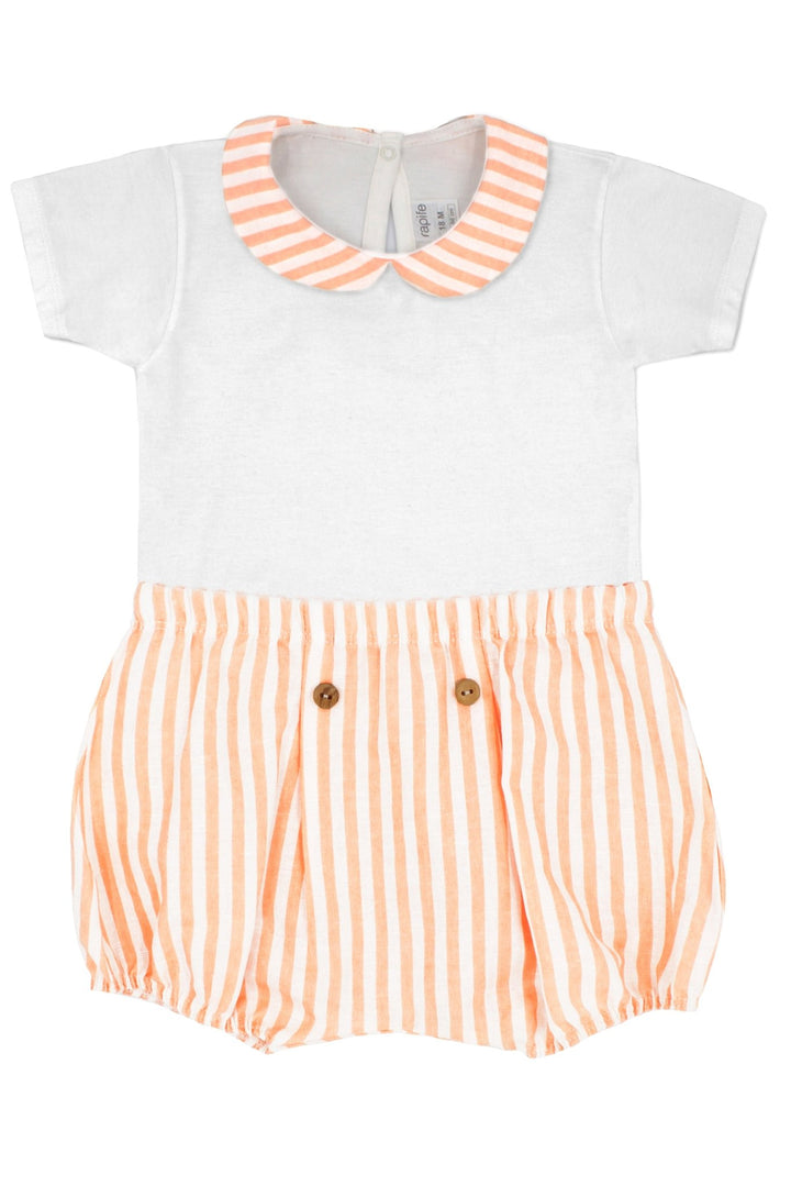 Rapife "Cedric" Bodysuit & Orange Stripe Jam Pants - Millie and John