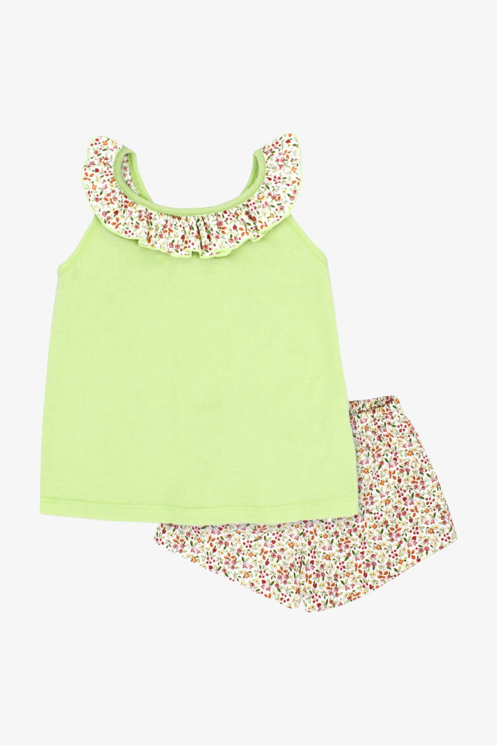 Rapife "Clover" Lime Green Floral Top &amp; Shorts - Millie and John
