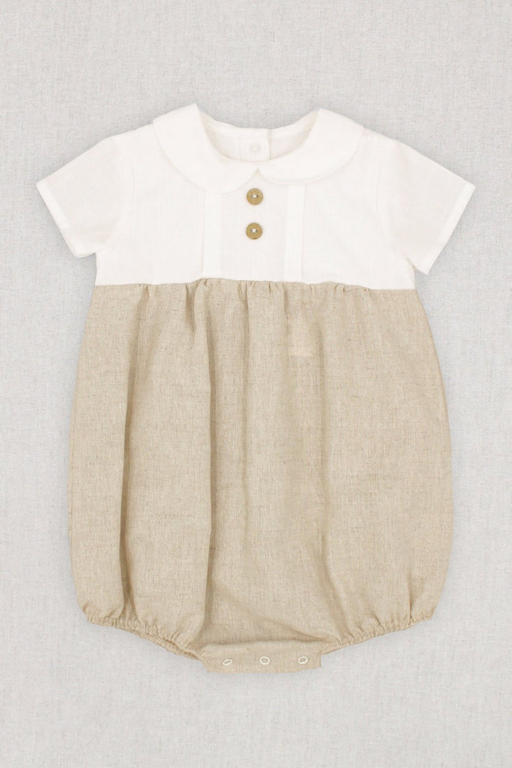 Rapife "Cody" Beige Linen Romper - Millie and John