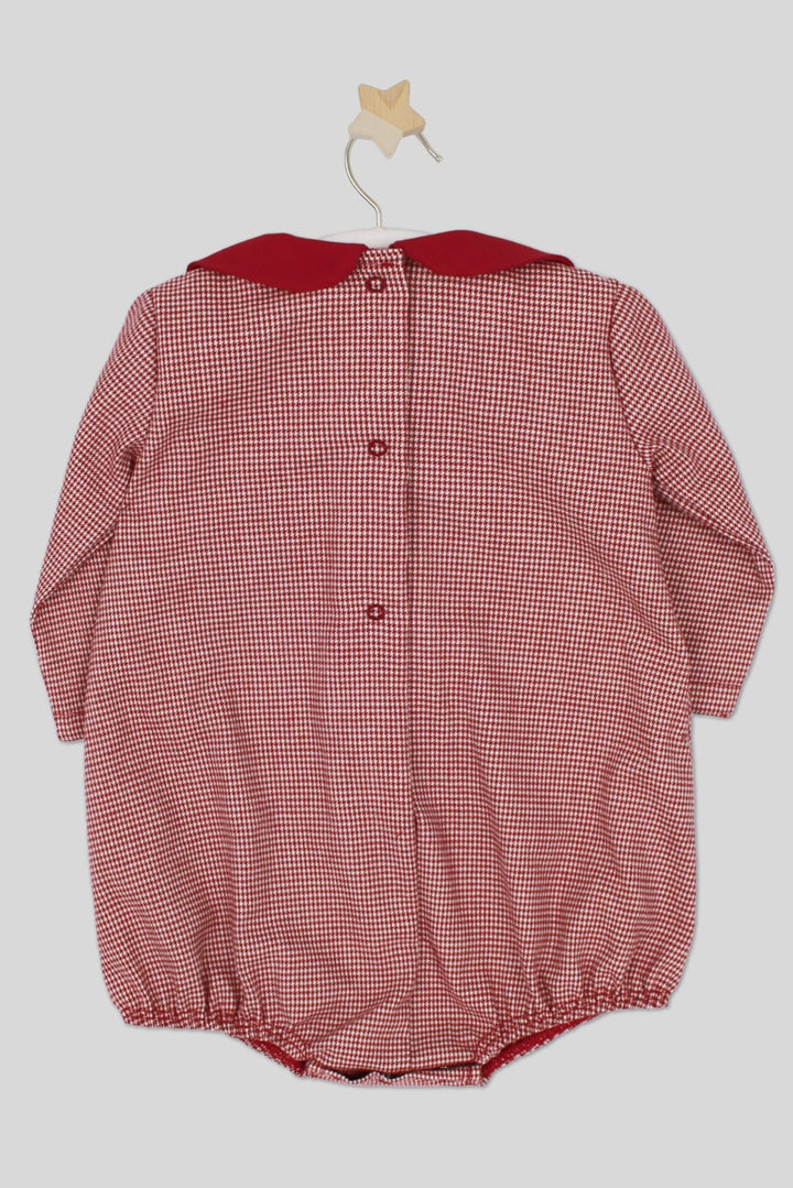 Rapife "Diego" Burgundy Houndstooth Romper - Millie and John