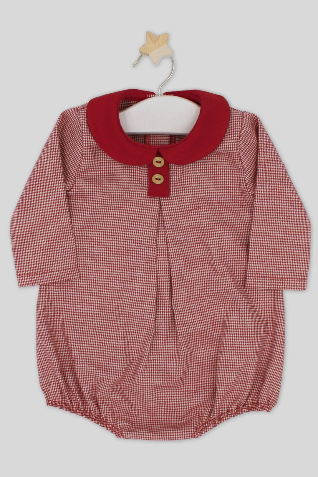 Rapife "Diego" Burgundy Houndstooth Romper - Millie and John