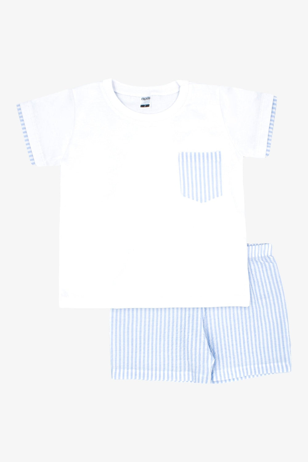 Rapife "Dylan" Baby Blue Stripe T-Shirt & Shorts - Millie and John