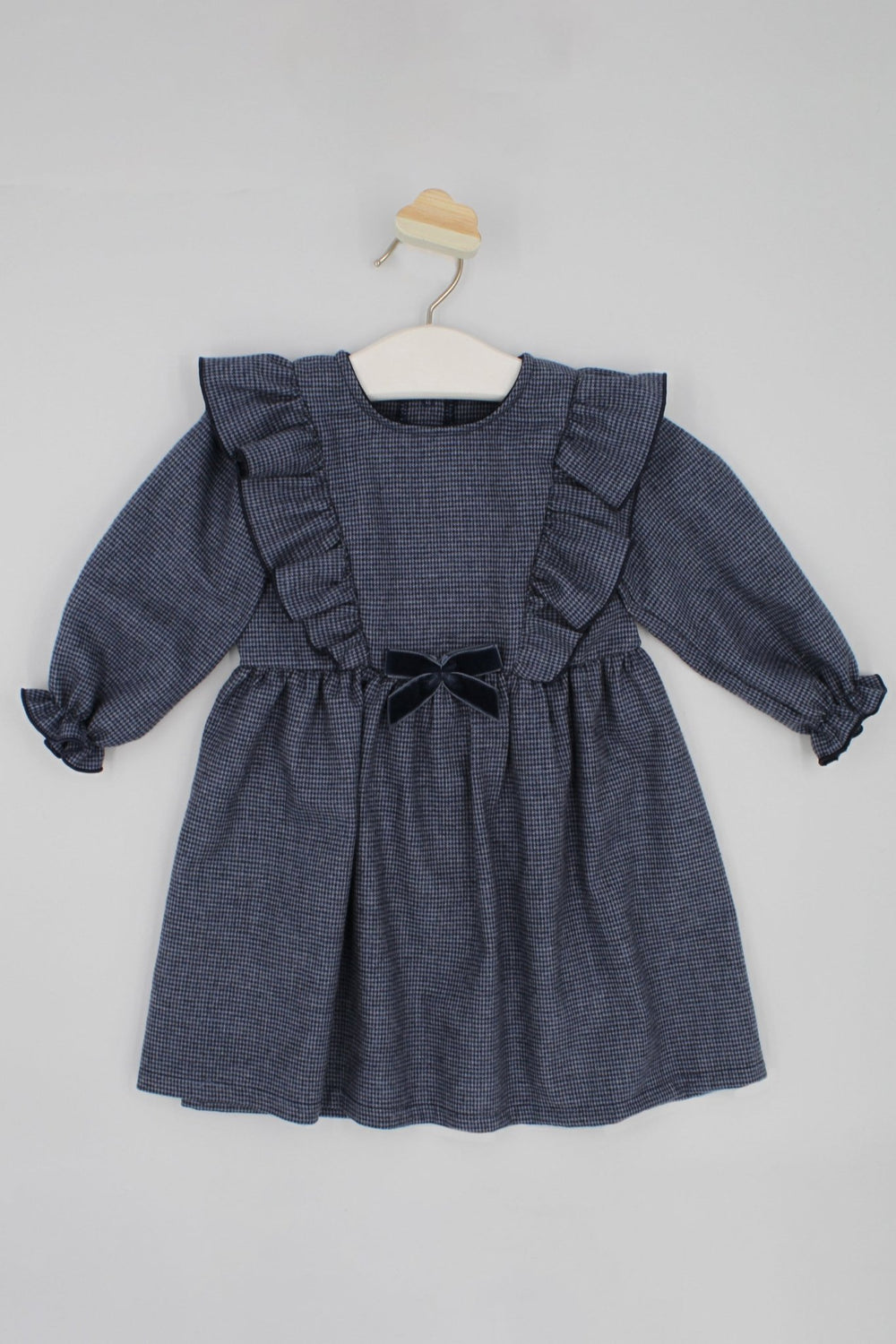 Rapife "Edith" Dusky Blue Houndstooth Dress - Millie and John