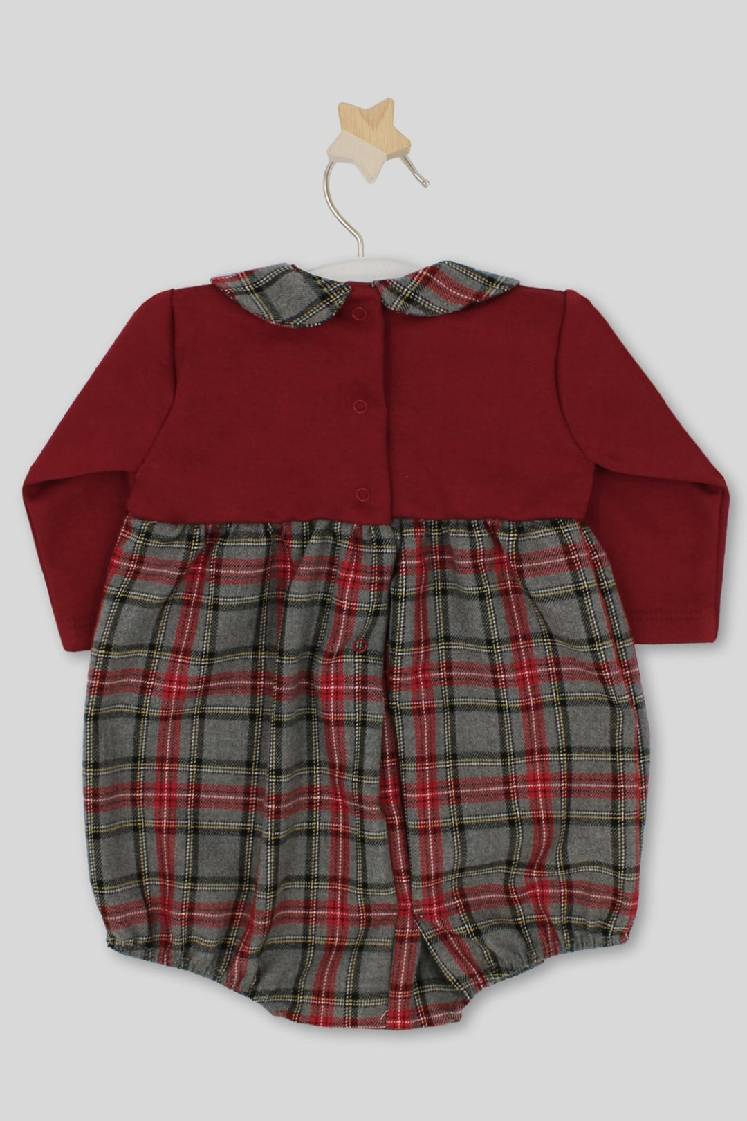 Rapife "Emilio" Burgundy & Grey Tartan Romper - Millie and John