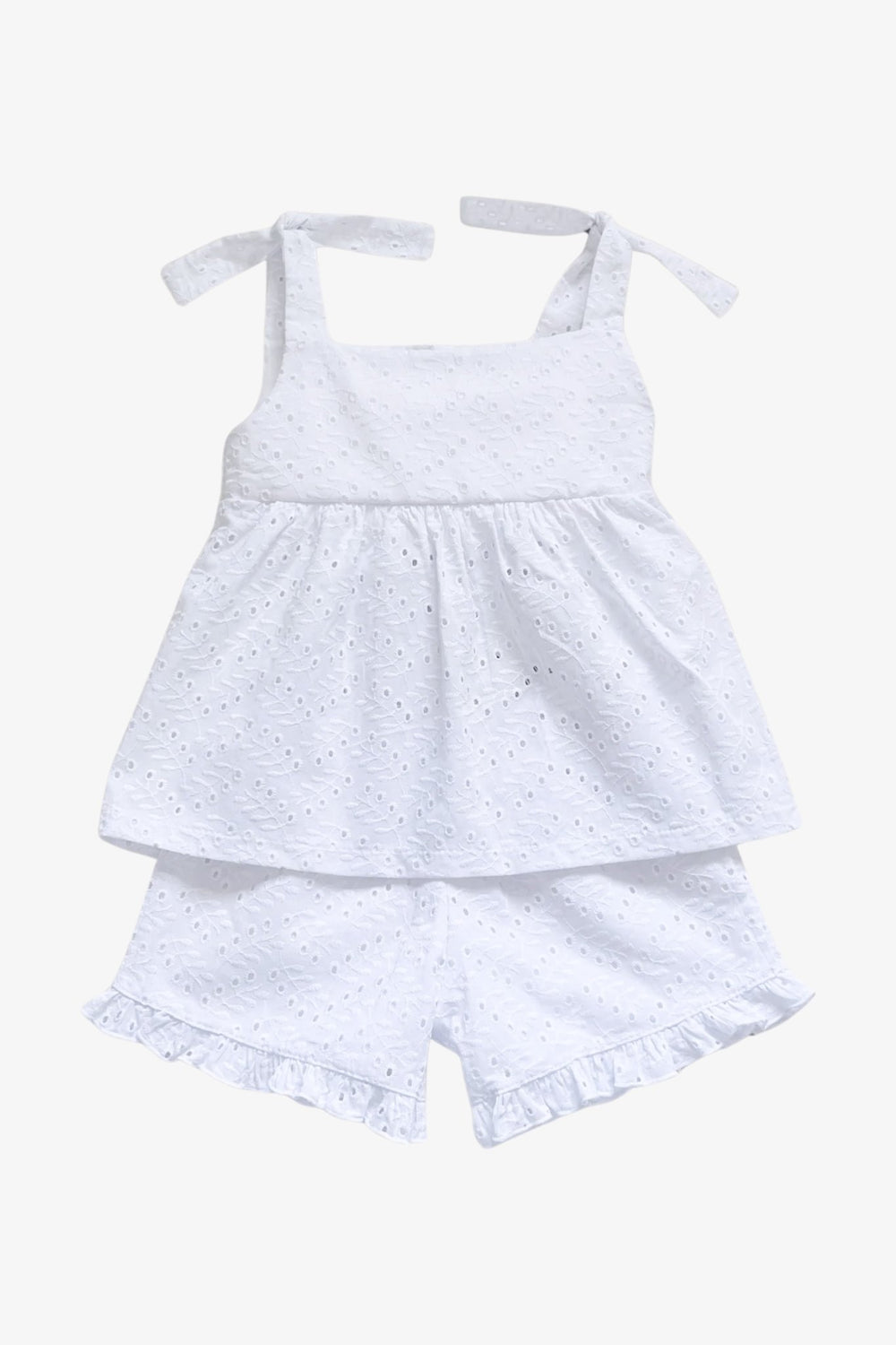 Rapife "Evelyn" White Broderie Anglaise Top & Shorts - Millie and John