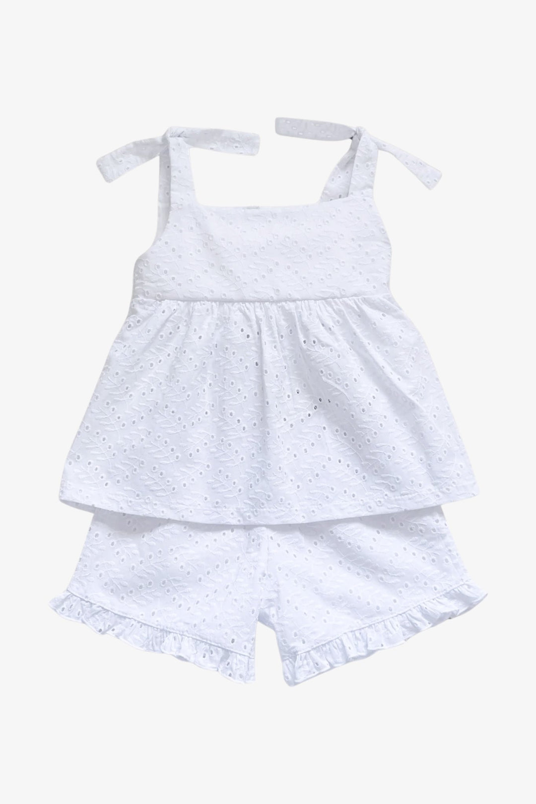 Rapife "Evelyn" White Broderie Anglaise Top &amp; Shorts - Millie and John