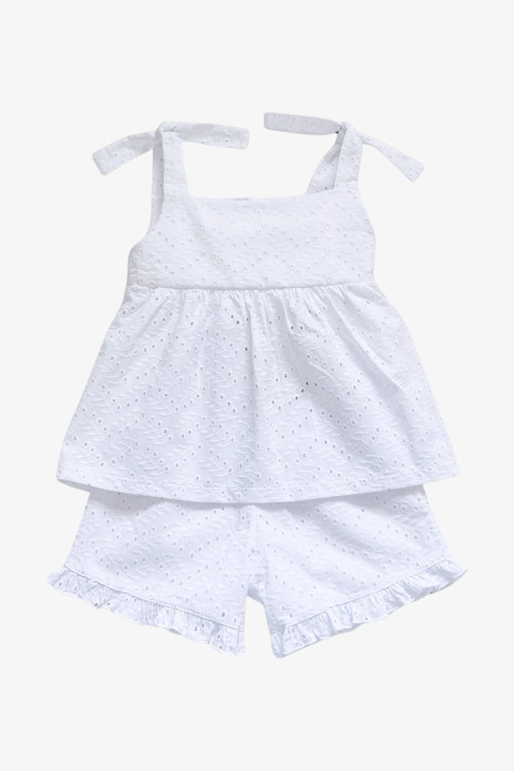 Rapife "Evelyn" White Broderie Anglaise Top &amp; Shorts - Millie and John