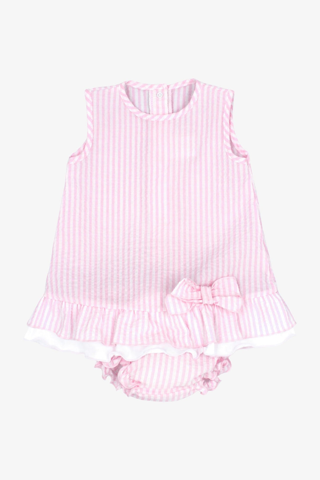 Rapife "Everleigh" Baby Pink Stripe Dress & Bloomers - Millie and John
