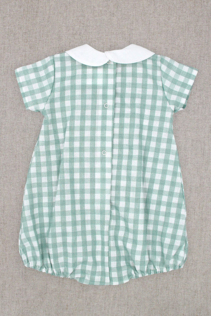 Rapife "Griffin" Sage Green Gingham Romper - Millie and John