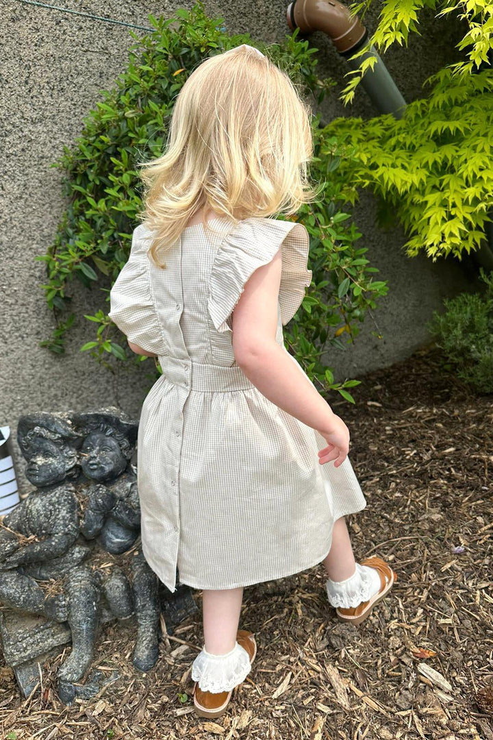 Rapife "India" Beige Checked Dress - Millie and John