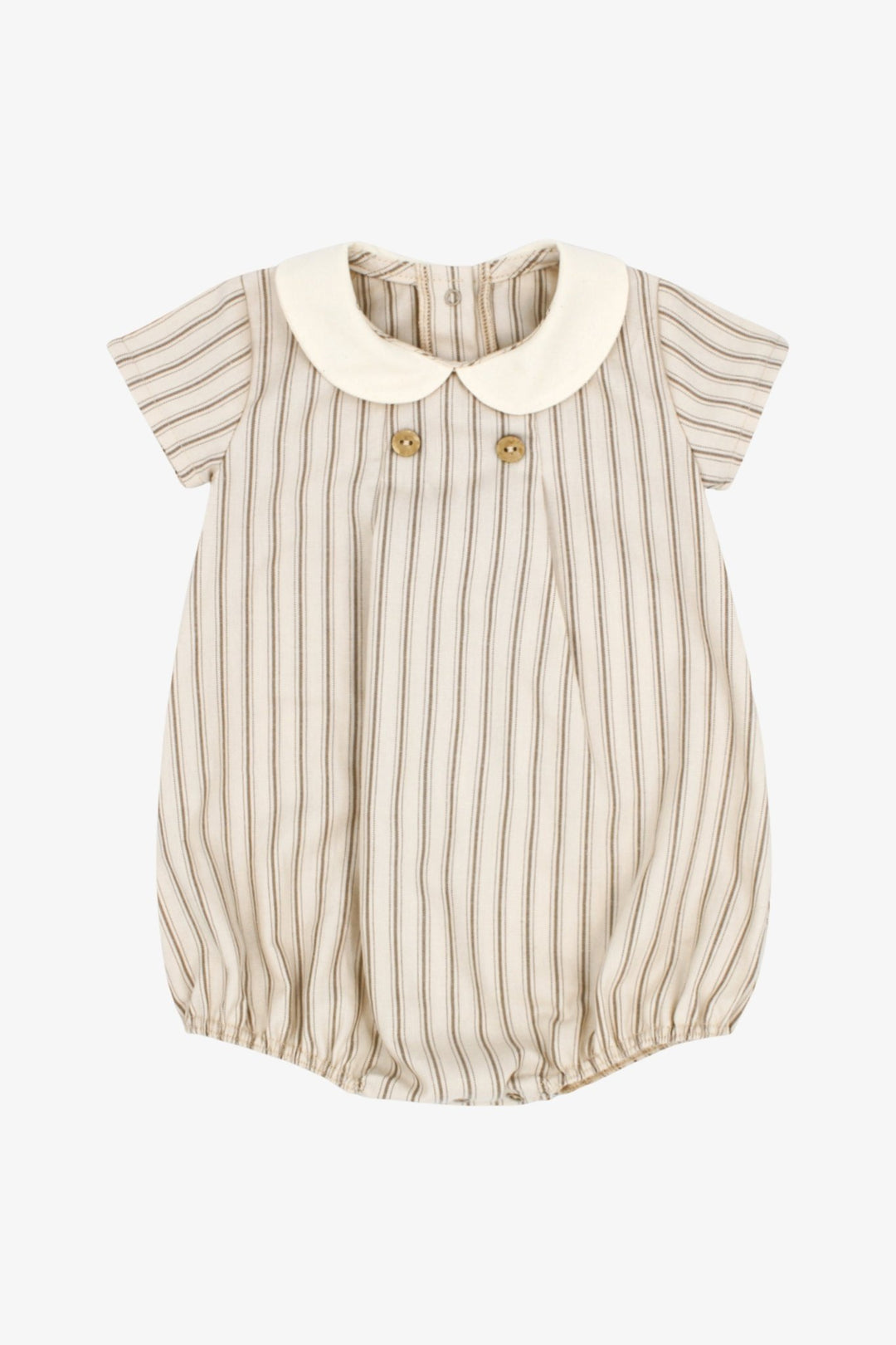 Rapife "Isaac" Stone & Brown Stripe Romper - Millie and John