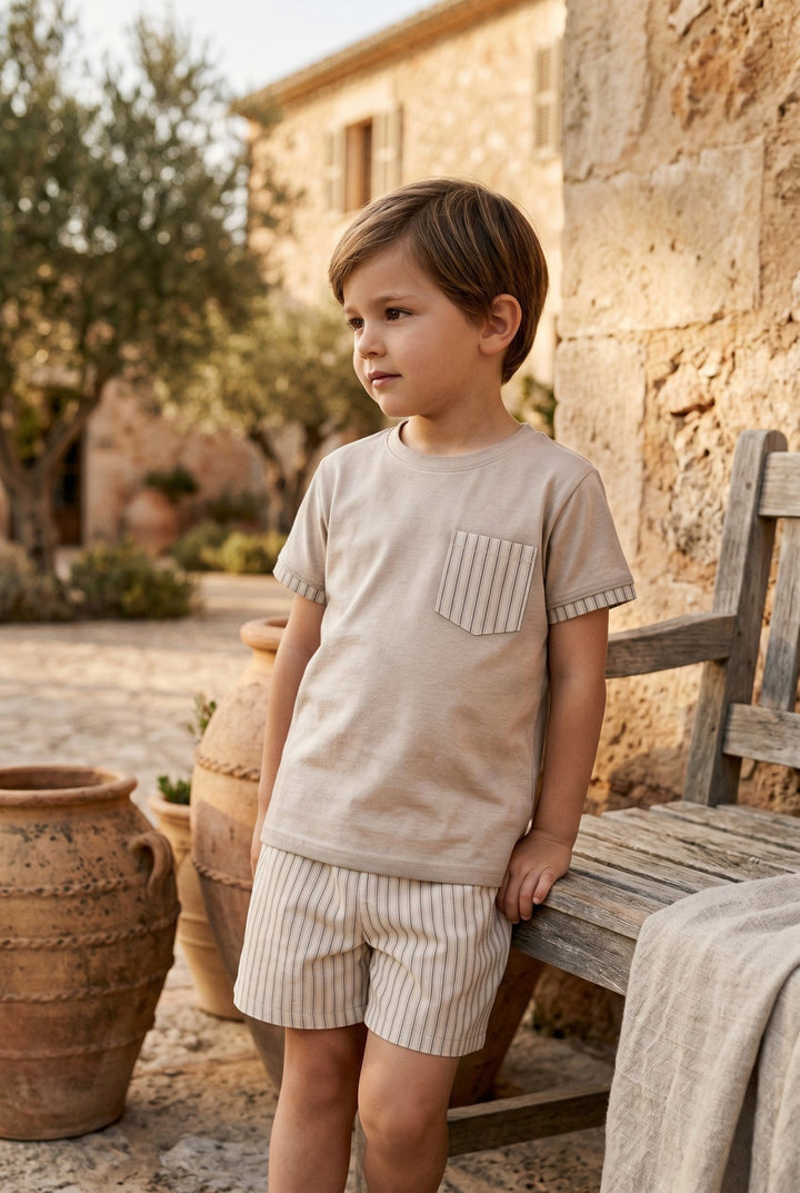 Rapife "Jacob" Stone Stripe T-Shirt &amp; Shorts - Millie and John