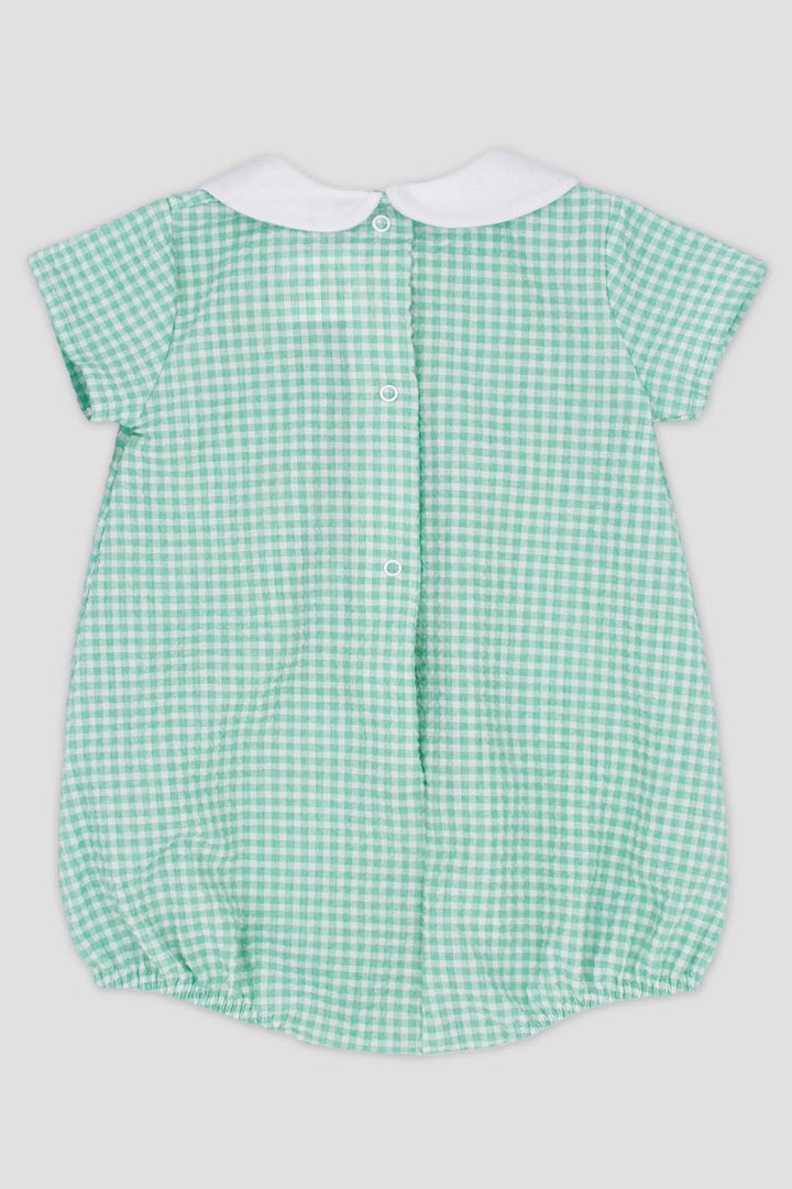 Rapife "Joseph" Apple Green Gingham Romper - Millie and John