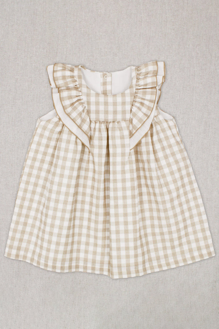 Rapife "Junia" Beige Gingham Dress - Millie and John