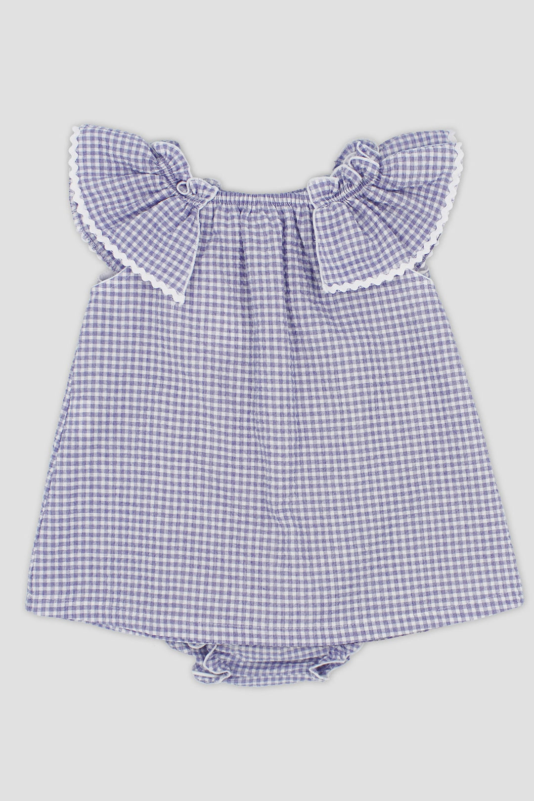 Rapife "Juniper" Indigo Blue Gingham Dress & Bloomers - Millie and John