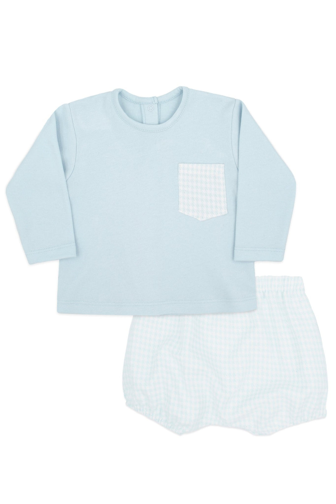 Rapife "Kaden" Blue Houndstooth Top & Jam Pants - Millie and John