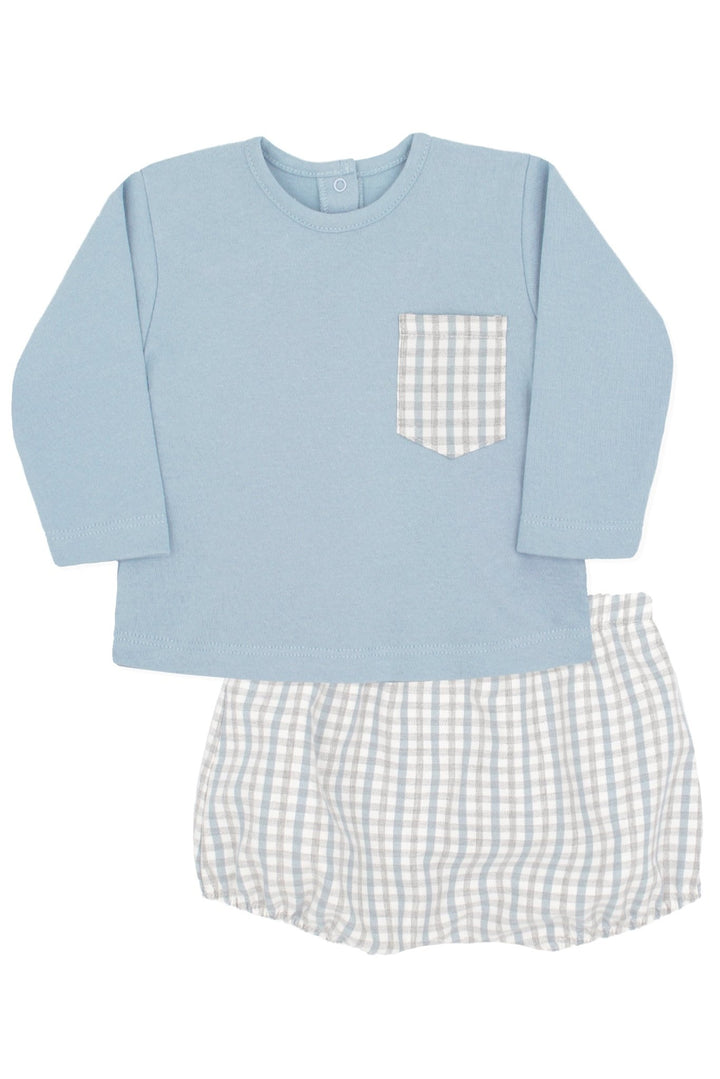 Rapife "Kyle" Powder Blue Top & Checked Jam Pants - Millie and John