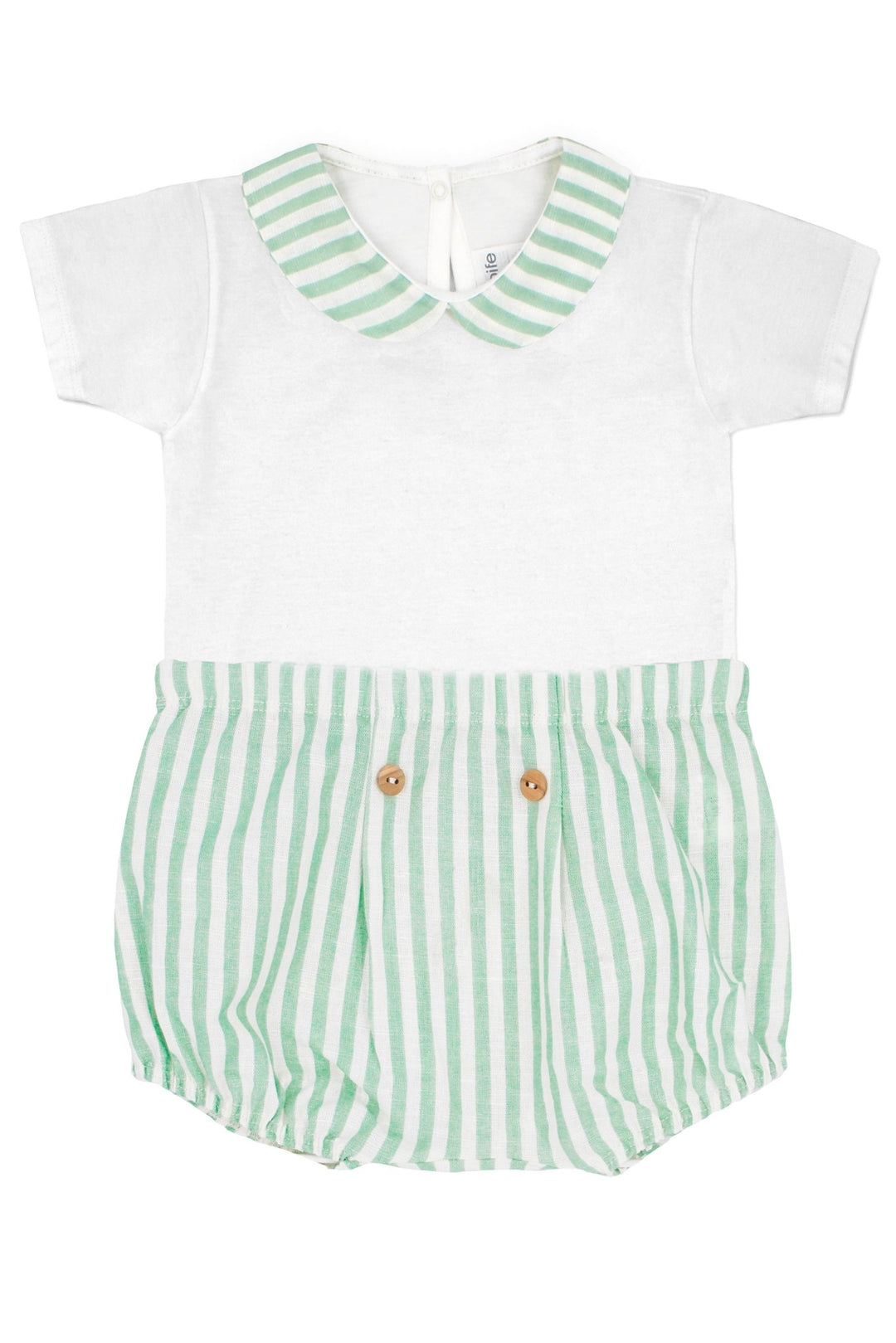 Rapife "Lawrence" Bodysuit & Sage Green Stripe Jam Pants - Millie and John