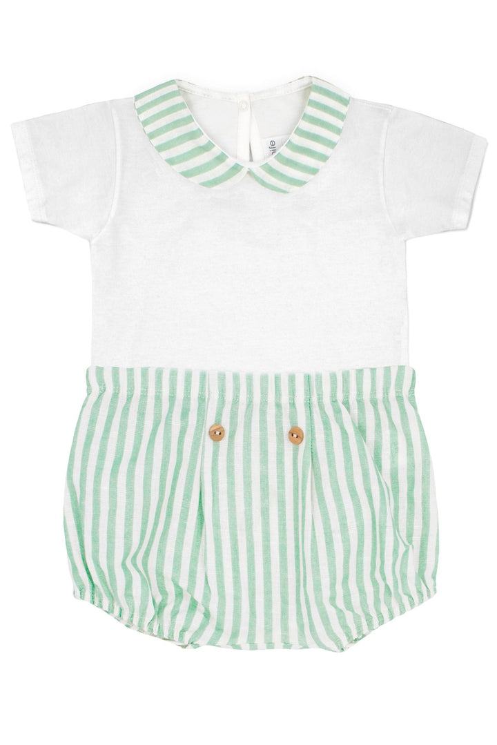 Rapife "Lawrence" Bodysuit & Sage Green Stripe Jam Pants - Millie and John