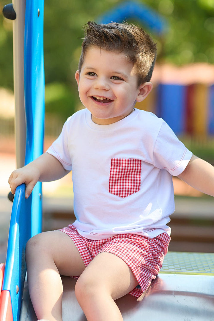 Rapife "Levi" Red Gingham T-Shirt & Shorts - Millie and John