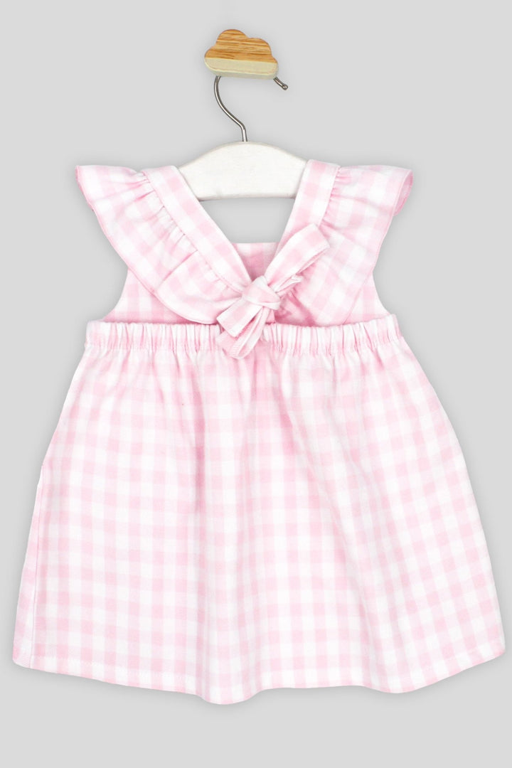 Rapife "Lucy" Baby Pink Gingham Pinafore Dress Set - Millie and John