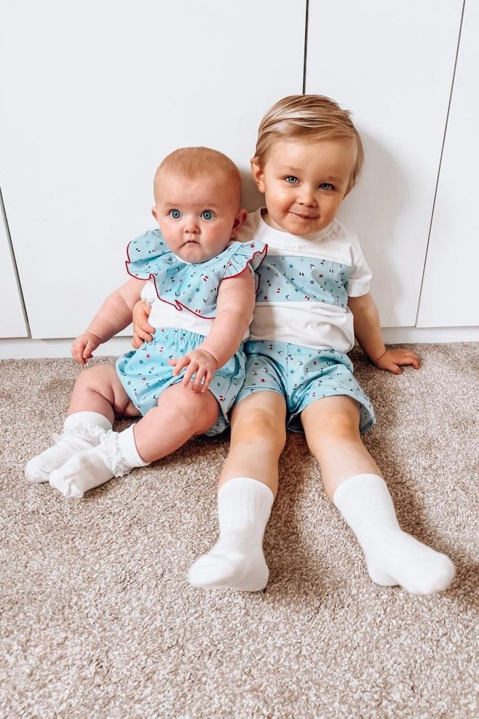 Rapife "Marina" Blue Nautical Blouse & Bloomers - Millie and John