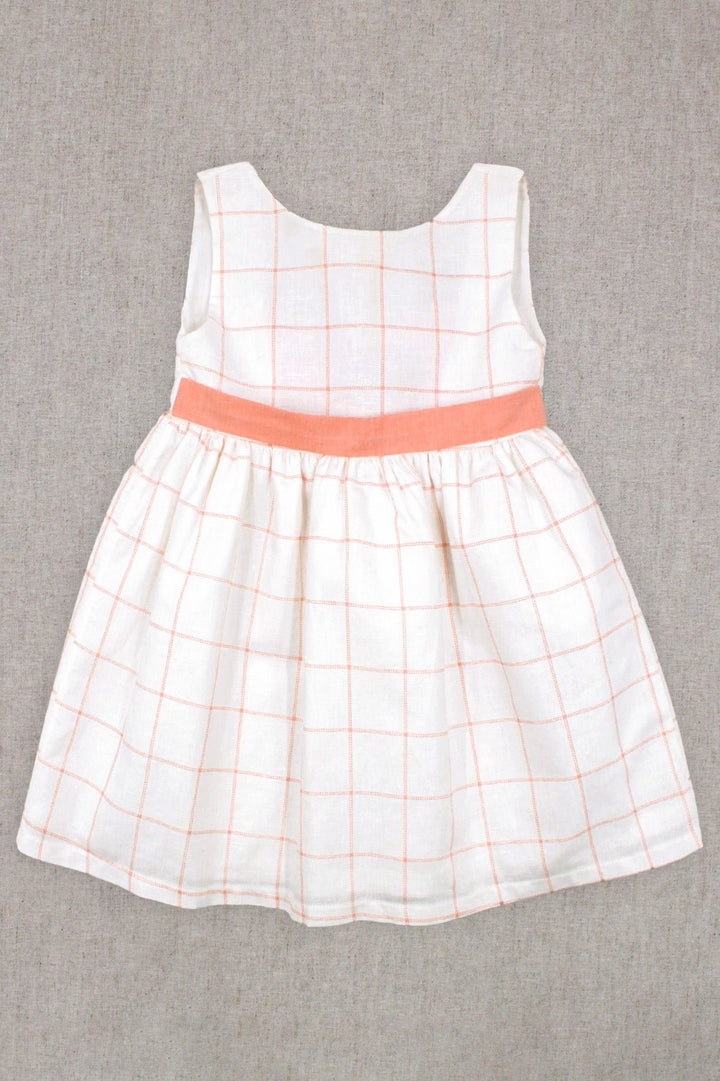Rapife "Marlowe" Ivory & Peach Checked Dress - Millie and John