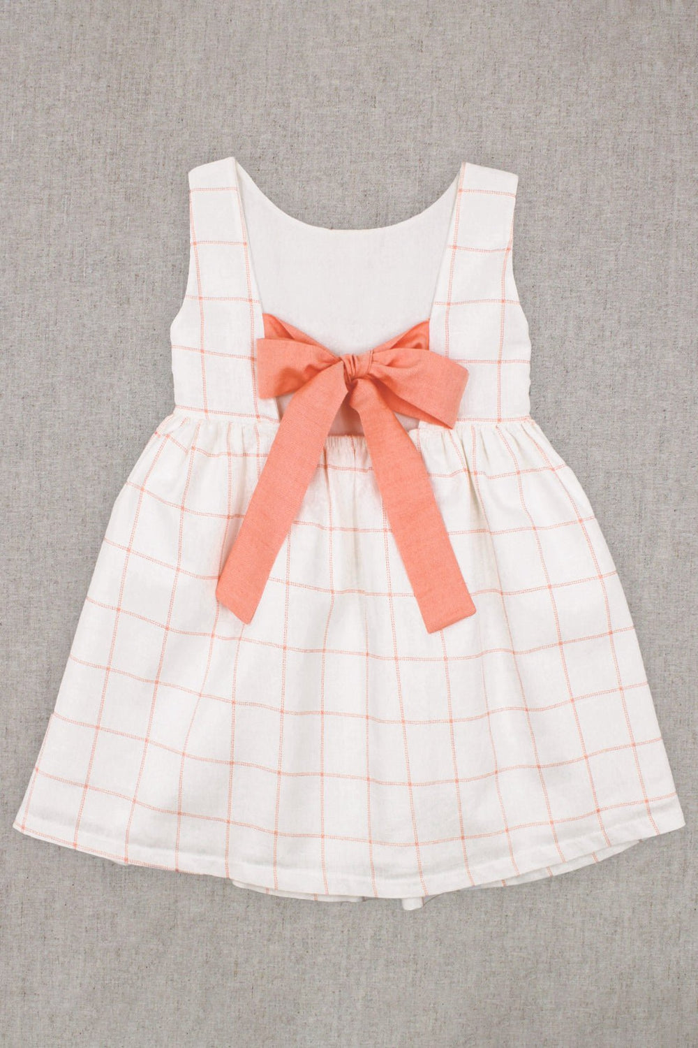 Rapife "Marlowe" Ivory & Peach Checked Dress - Millie and John