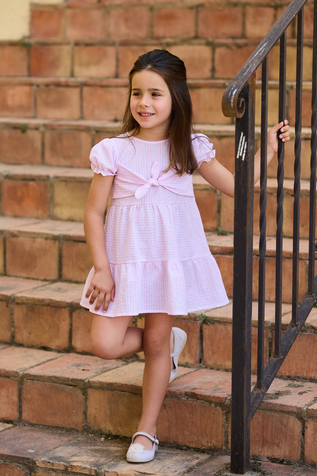 Rapife "Martha" Baby Pink Stripe Dress - Millie and John