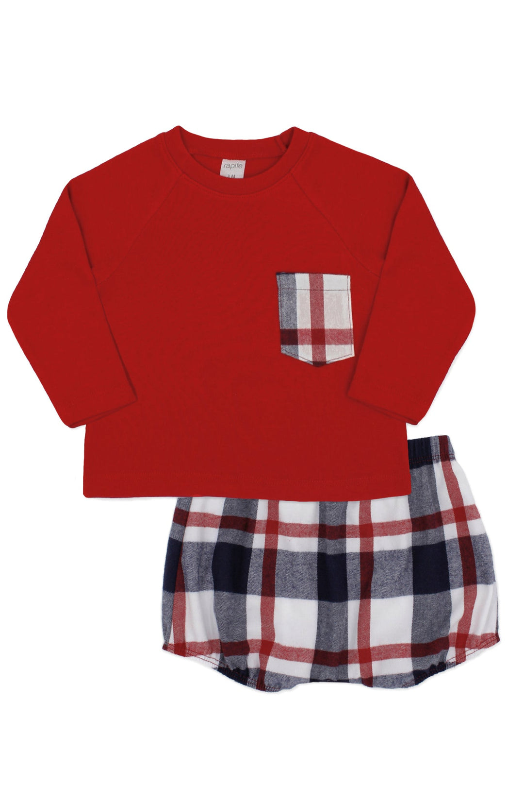 Rapife "Maxwell" Red Top & Navy Tartan Jam Pants - Millie and John