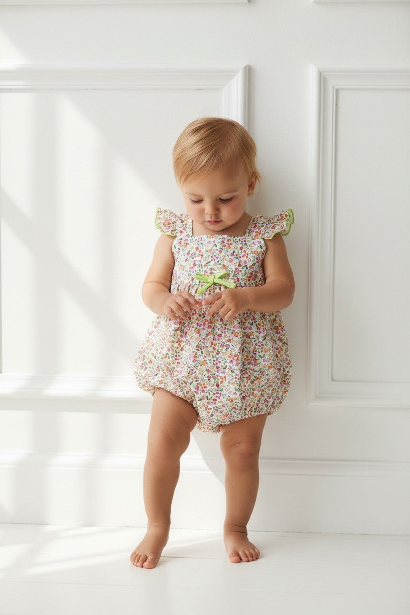 Rapife "Meadow" Lime Green Floral Shortie - Millie and John