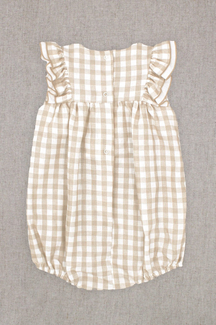 Rapife "Odette" Beige Gingham Romper - Millie and John