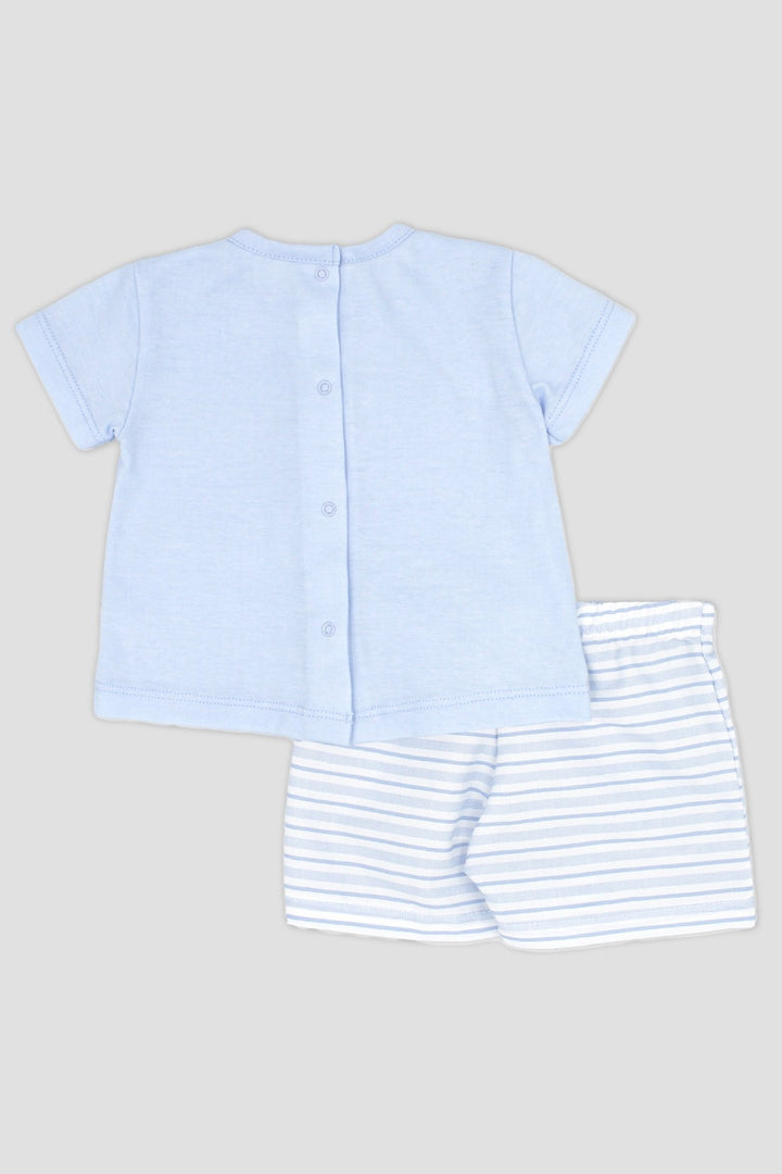 Rapife "Ollie" Baby Blue Striped T-Shirt & Shorts - Millie and John
