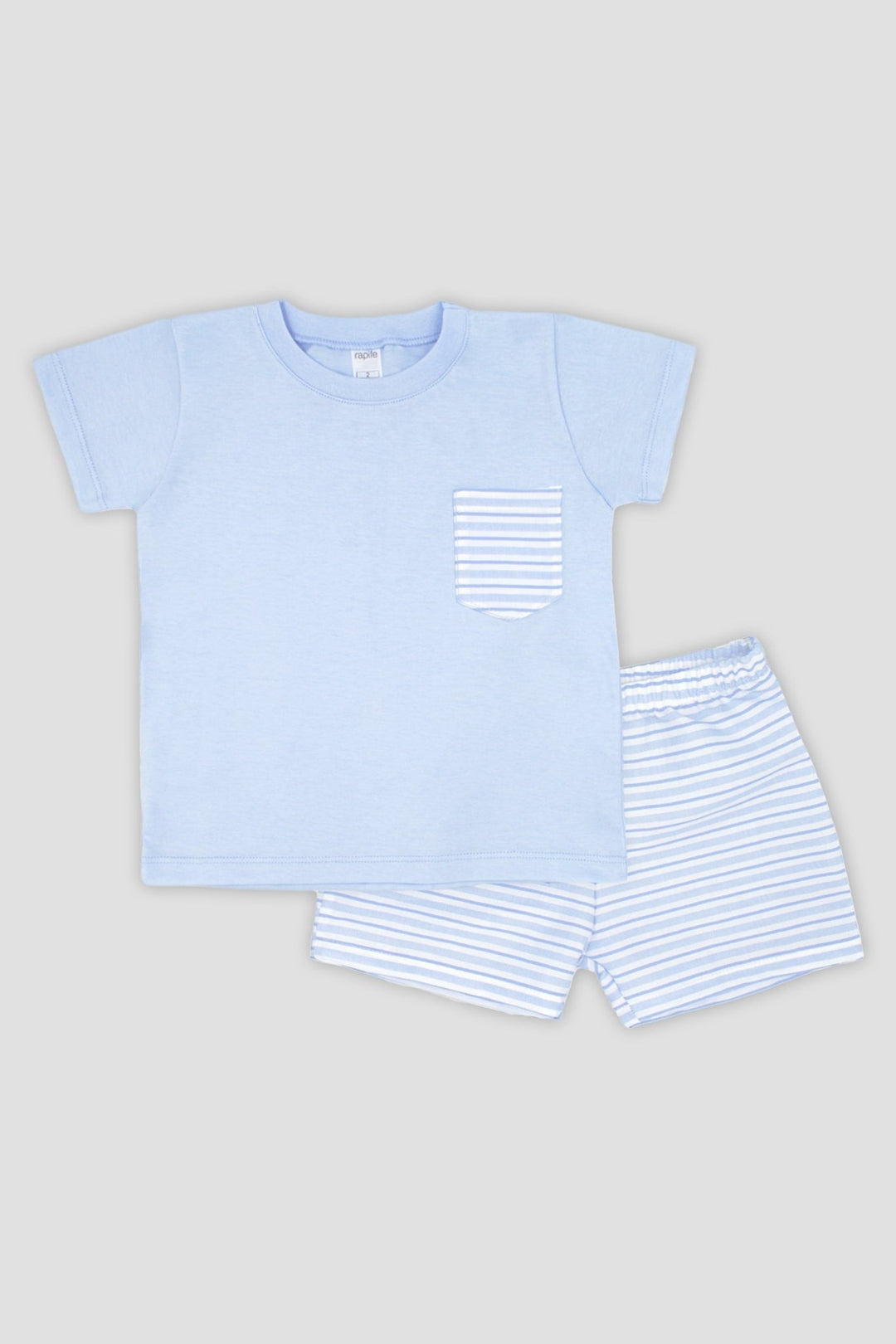 Rapife "Ollie" Baby Blue Striped T-Shirt & Shorts - Millie and John