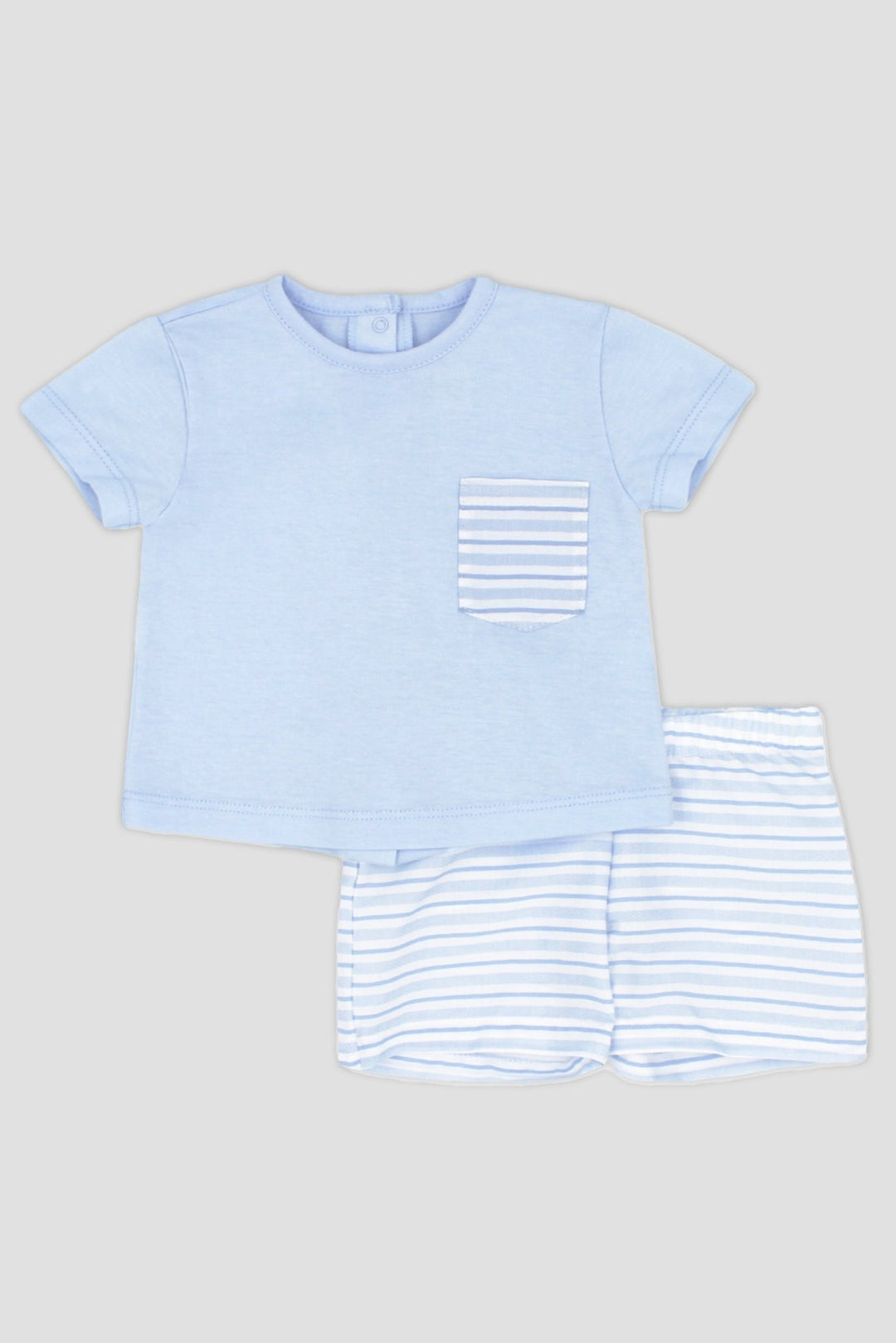 Rapife "Ollie" Baby Blue Striped T-Shirt & Shorts - Millie and John
