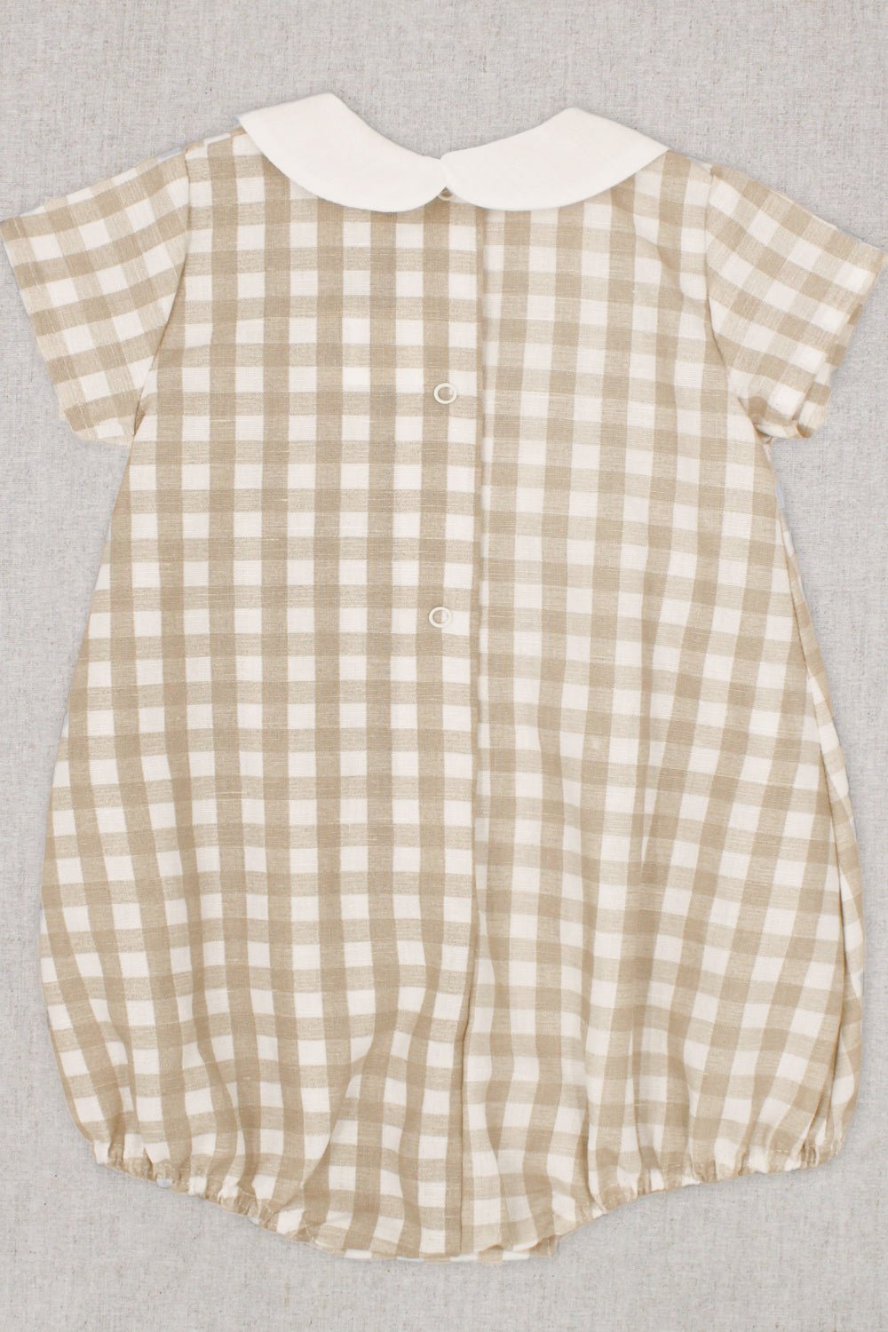 Rapife "Remy" Beige Gingham Romper - Millie and John