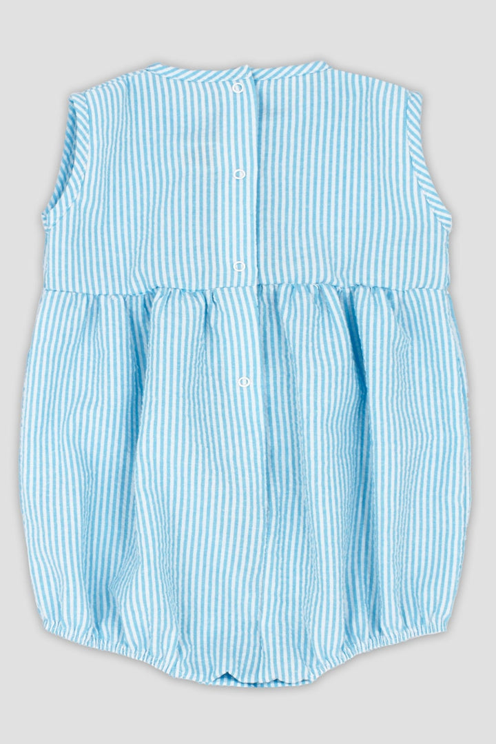 Rapife "Riley" Turquoise Striped Romper - Millie and John