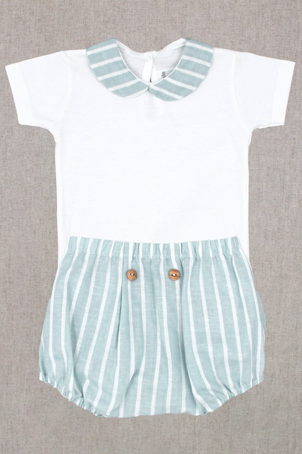 Rapife "River" Light Teal Striped Jam Pants & Bodysuit - Millie and John